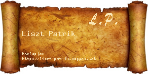Liszt Patrik névjegykártya